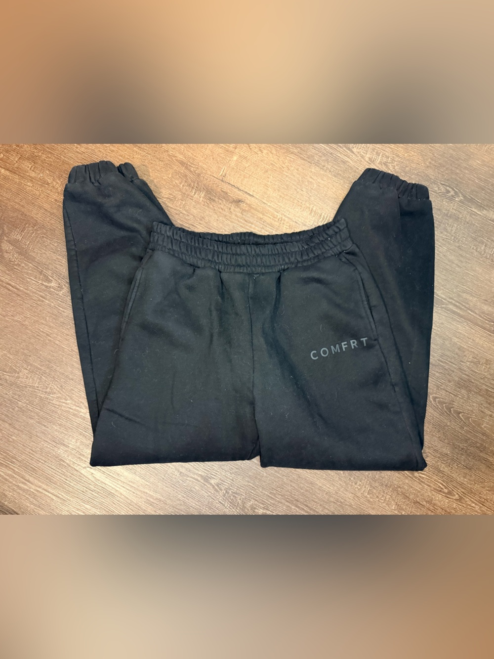 Black Comfort Jogger Sweatpants – Elastic Waist & Cuffed Legs size Large